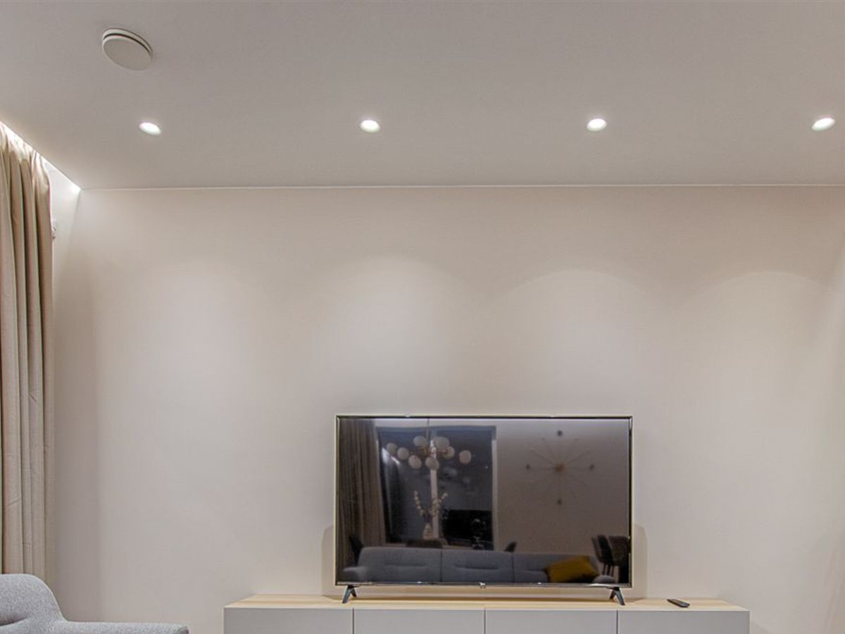 Decorative gypsum ceiling with concealed lighting